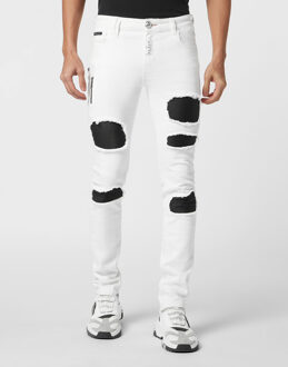 Philipp Plein Jeans Slim Fit Rock Star Wit - 30 (Taille)