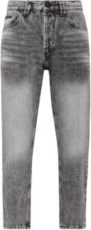 Philipp Plein Jeans Wortelpasvorm Iconic Plein Grijs/Wit - 26 (Taille)