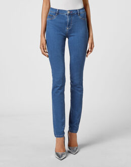 Philipp Plein Jegging Met Hoge Taille Blauw