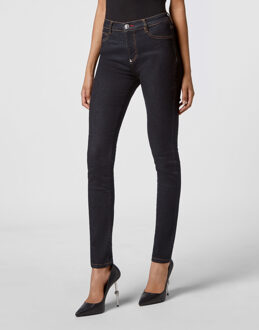 Philipp Plein Jegging Met Hoge Taille Donkerblauw - 25 (Taille)