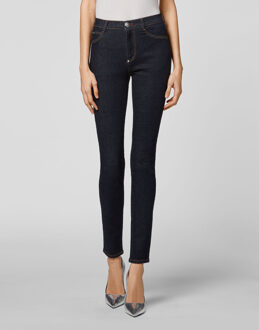 Philipp Plein Jegging Met Hoge Taille Donkerblauw - 26 (Taille)