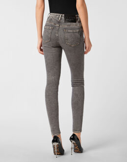Philipp Plein Jegging Met Hoge Taille Grijs - 26 (Taille)