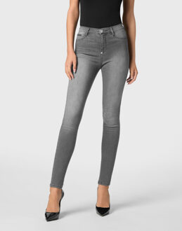 Philipp Plein Jegging Met Hoge Taille Grijs