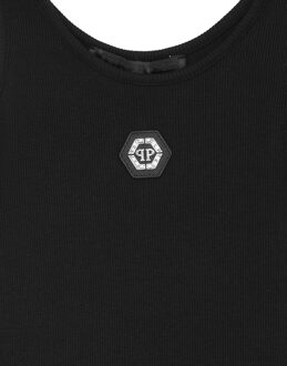 Philipp Plein Jersey Rib Tank Top Mini Dress Zwart - 8J / 128cm