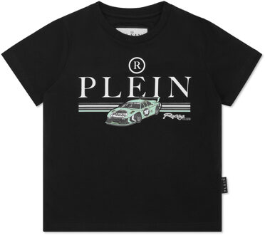Philipp Plein Jersey T-Shirt Round Neck Ss Cars Racing - maat 12J / 152cm Zwart