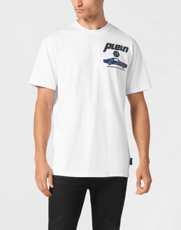 Philipp Plein Jersey T-Shirt Round Neck Ss Cars Racing - maat Wit