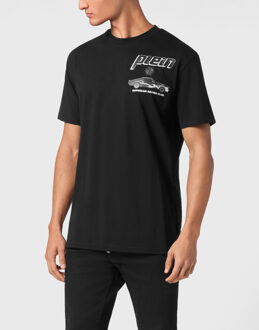 Philipp Plein Jersey T-Shirt Round Neck Ss Cars Racing Zwart - M
