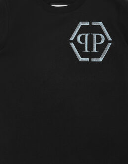 Philipp Plein Jersey T-Shirt Round Neck Ss Hexagon Zwart - 16J / 176cm