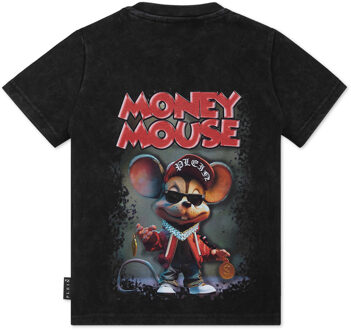 Philipp Plein Jersey T-Shirt Round Neck Ss Money Mouse Zwart - 6J / 116cm