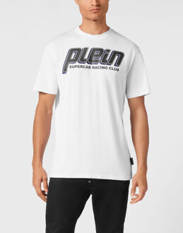 Philipp Plein Jersey T-Shirt Round Neck Ss Racing Club Wit