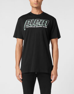 Philipp Plein Jersey T-Shirt Round Neck Ss Racing Club Zwart - M