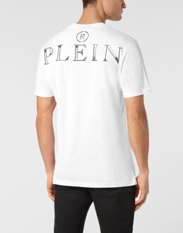 Philipp Plein Jersey T-Shirt Round Neck Ss Skull&Bones Wit