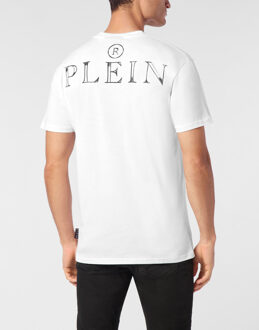 Philipp Plein Jersey T-Shirt Round Neck Ss Skull & Bones Wit