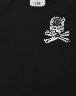 Philipp Plein Jersey T-Shirt Round Neck Ss Skull&Bones Zwart/wit - 16J / 176cm