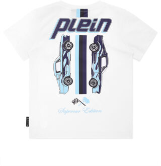 Philipp Plein Jersey T-Shirt Round Neck Ss Smile Wit - 12J / 152cm