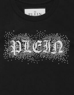 Philipp Plein Jersey T-Shirt Sexy Pure Ss Strass Gothic Plein Zwart - 16J / 176cm