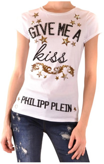 Philipp Plein Klassiek Wit Dames T-shirt Philipp Plein , White , Dames - L,M