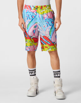 Philipp Plein Korte Broek Bombing Graffiti Veelkleurig - M