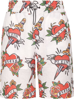 Philipp Plein Korte Broek Love Wit/Multi - XL