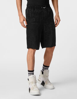 Philipp Plein Korte Broek Monogram Zwart - 5XL