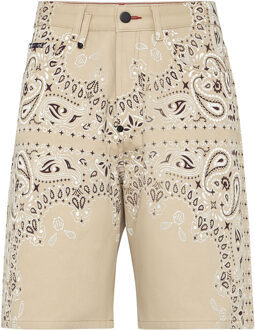 Philipp Plein Korte Broek Paisley Beige - 33 (Taille)
