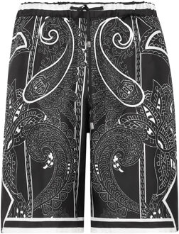 Philipp Plein Korte Broek Paisley Zwart/wit - 2XL