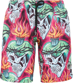 Philipp Plein Korte Broek Tattoo Zwart/Groen