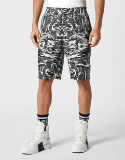 Philipp Plein Korte Broek Tribal Circus Zwart - M
