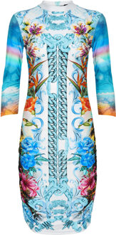 Philipp Plein Korte Jurk Hawaii Lichtblauw