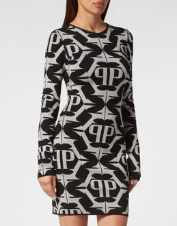 Philipp Plein Korte Jurk Hexagon Zwart