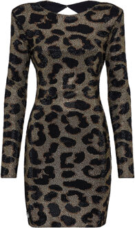 Philipp Plein Korte Jurk Leopard Luipaard - M