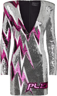 Philipp Plein Korte Jurk Zilver