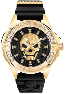 Philipp Plein Kristal Titaan Goud Skull Horloge Philipp Plein , Black , Unisex - ONE Size