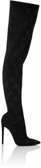 Philipp Plein Laarzen Hakken Overknees Monogram Zwart