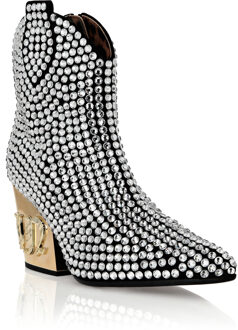 Philipp Plein Laarzen Hoge Hakken Mid Gothic Plein Zilver - EU 37