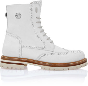 Philipp Plein Laarzen Mid Flat Hexagon Wit - EU 47