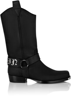 Philipp Plein Laarzen Plat Hoog Gothic Plein Zwart