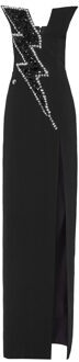 Philipp Plein Lange Jurk Zwart - XS