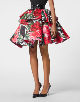 Philipp Plein Lange Rok Zwart/rood - M