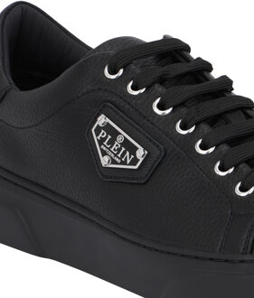 Philipp Plein Leather Lo-Top Sneakers Iconic Plein - maat EU 46 Zwart