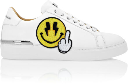Philipp Plein Leather Lo-Top Sneakers Strass Smile - maat Veelkleurig