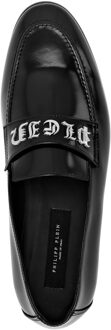Philipp Plein Leather Moccasin Gothic Plein - maat Zwart