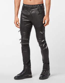 Philipp Plein Leren Broek Zwart - 2XL