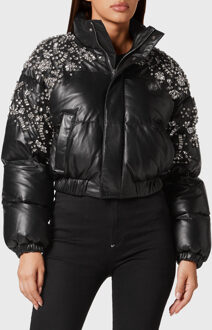 Philipp Plein Leren Jas Zwart