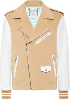 Philipp Plein Leren Motorrijder - maat Beige