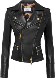 Philipp Plein Leren Motorrijder - maat Zwart