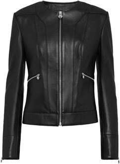 Philipp Plein Leren Motorrijder Zwart