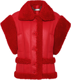 Philipp Plein Leren Vest Gothic Plein Rood - M