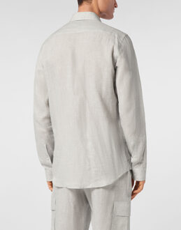 Philipp Plein Linen Shirt Sugar Daddy Cut Ls Grijs