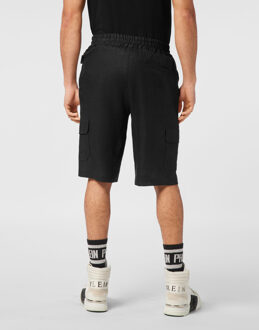Philipp Plein Linen Short Trousers Coolkid Cargo Zwart - L